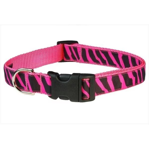 Sassy Dog Wear ZEBRA-PINK2-C Zebra Dog Collar; Pink - Small, Sassy Dog Wear, Mfr#: ZEBRA-PINK2-C
